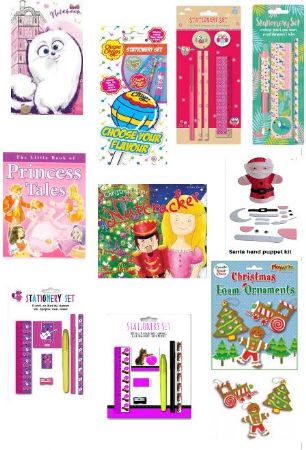 Box of 50 assorted wrapped gifts for AGE 68 GIRLS  AGE 68 GIRL  WGT68G